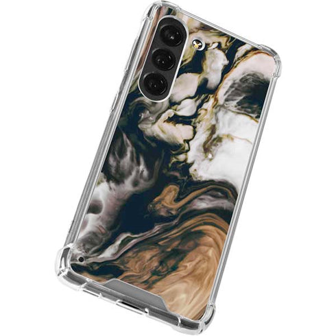 Copper and Black Marble Ink Galaxy S23 Clear Case
