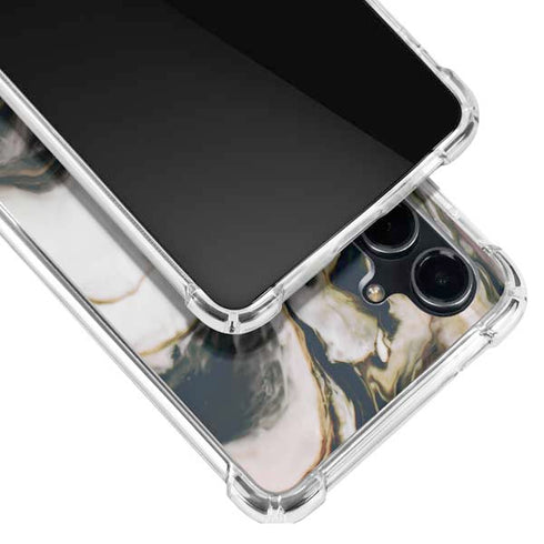 Copper and Black Marble Ink Galaxy S23 FE Clear Case