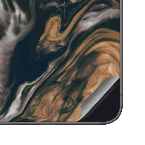 Copper and Black Marble Ink Galaxy S23 FE Skin