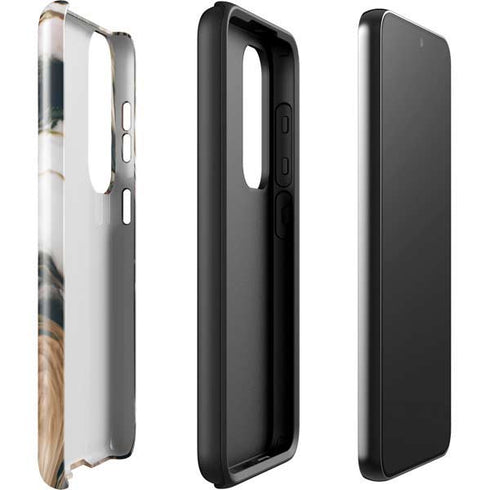 Copper and Black Marble Ink Galaxy S23 Plus Pro Case