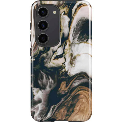 Copper and Black Marble Ink Galaxy S23 Pro Case