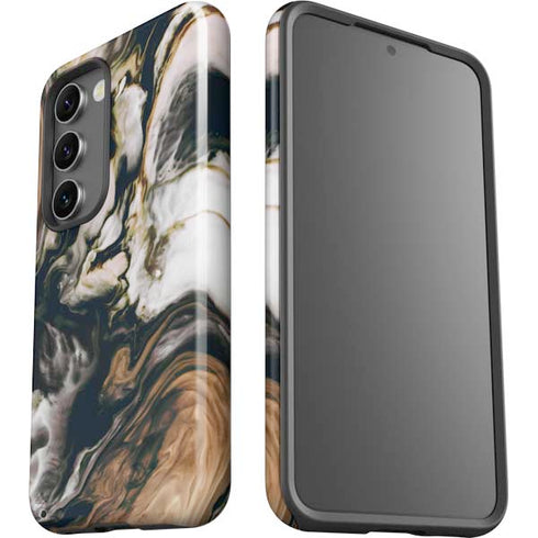 Copper and Black Marble Ink Galaxy S23 Pro Case