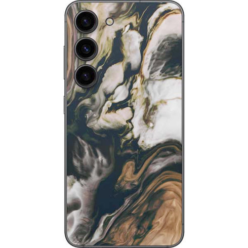 Copper and Black Marble Ink Galaxy S23 Skin