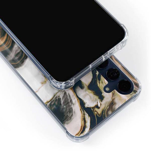 Copper and Black Marble Ink Galaxy S24 Clear Case