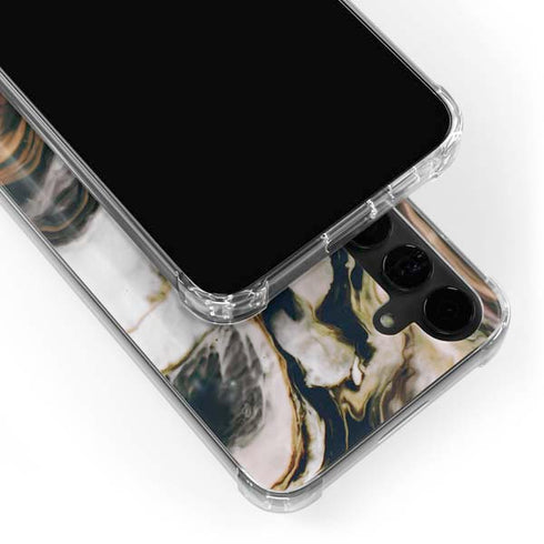 Copper and Black Marble Ink Galaxy S24 Plus Clear Case