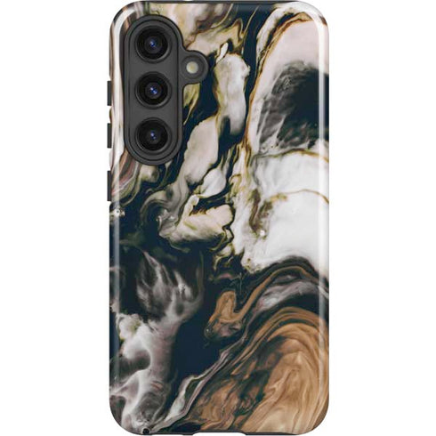 Copper and Black Marble Ink Galaxy S24 Plus Impact Case