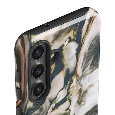 Copper and Black Marble Ink Galaxy S24 Plus Impact Case
