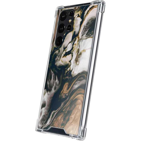 Copper and Black Marble Ink Galaxy S24 Ultra Clear Case