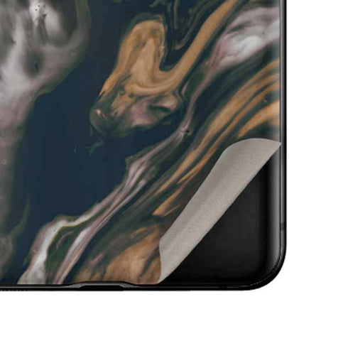 Copper and Black Marble Ink Galaxy Z Flip Skin