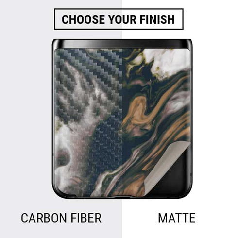 Copper and Black Marble Ink Galaxy Z Flip Skin