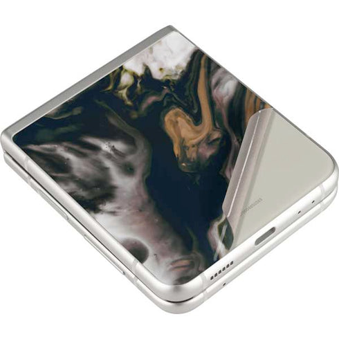 Copper and Black Marble Ink Galaxy Z Flip3 5G Skin