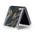 Copper and Black Marble Ink Galaxy Z Flip5 5G Clear Case