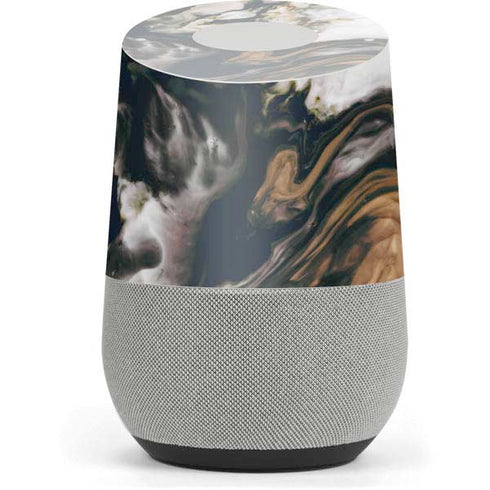 Copper and Black Marble Ink Google Home Skin
