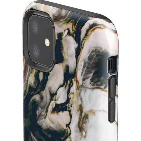 Copper and Black Marble Ink iPhone 11 Impact Case