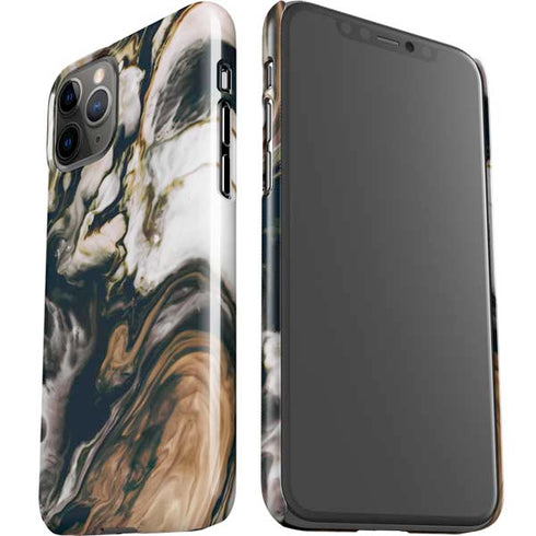 Copper and Black Marble Ink iPhone 11 Pro Lite Case