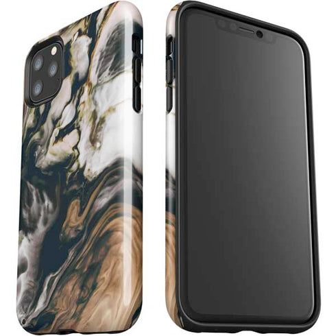Copper and Black Marble Ink iPhone 11 Pro Max Impact Case