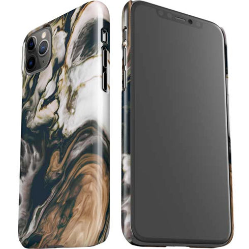 Copper and Black Marble Ink iPhone 11 Pro Max Lite Case