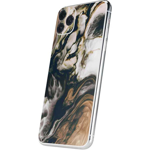 Copper and Black Marble Ink iPhone 11 Pro Max Skin