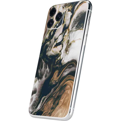 Copper and Black Marble Ink iPhone 11 Pro Skin