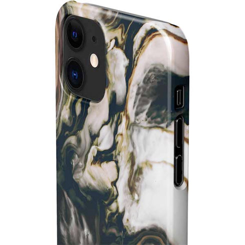 Copper and Black Marble Ink iPhone 12 Mini Lite Case