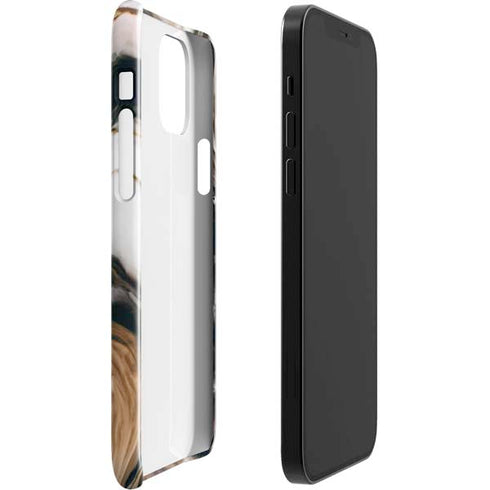Copper and Black Marble Ink iPhone 12 Mini Lite Case