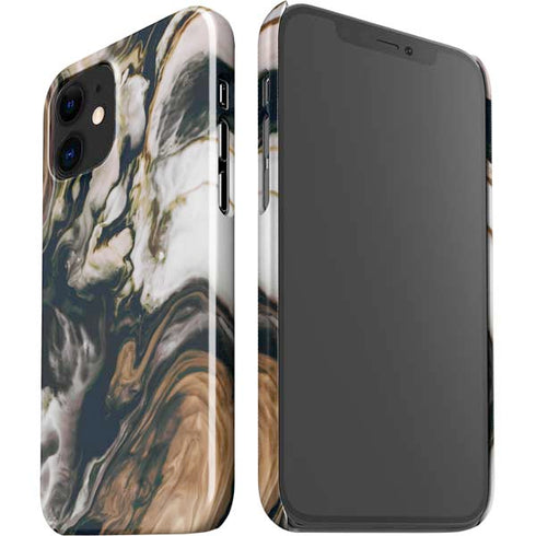 Copper and Black Marble Ink iPhone 12 Mini Lite Case