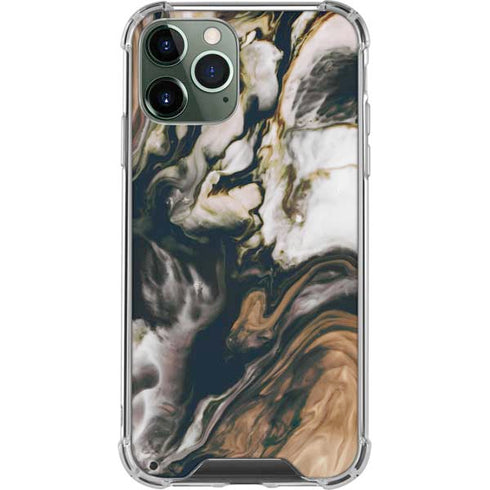 Copper and Black Marble Ink iPhone 12 Pro Clear Case