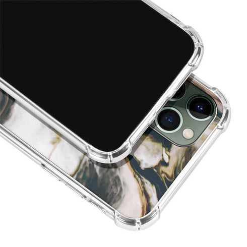 Copper and Black Marble Ink iPhone 12 Pro Clear Case