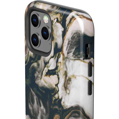 Copper and Black Marble Ink iPhone 12 Pro Impact Case