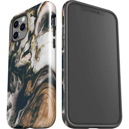Copper and Black Marble Ink iPhone 12 Pro Impact Case