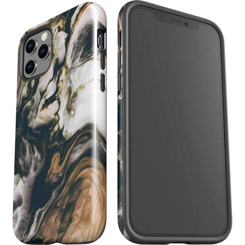 Copper and Black Marble Ink iPhone 12 Pro Max Impact Case