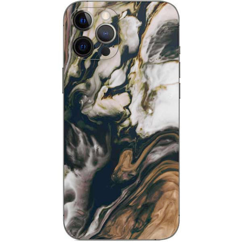 Copper and Black Marble Ink iPhone 12 Pro Max Skin