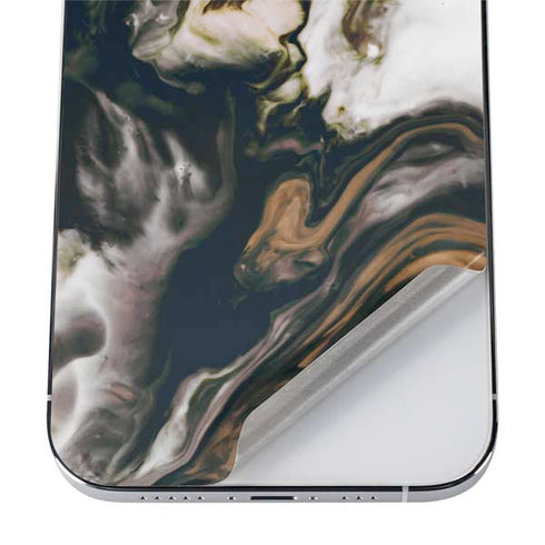 Copper and Black Marble Ink iPhone 12 Pro Skin