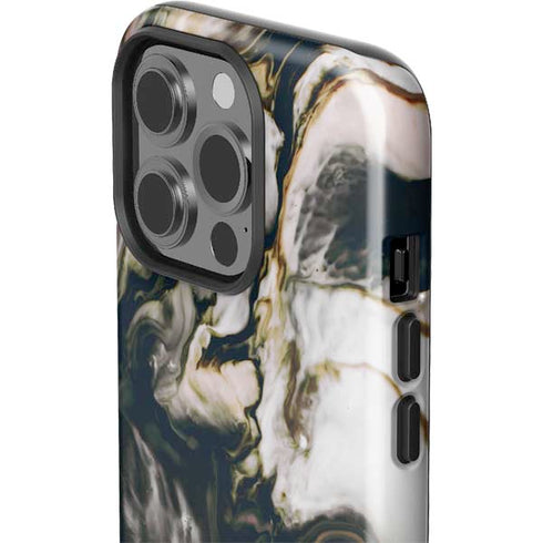 Copper and Black Marble Ink iPhone 13 Pro Impact Case