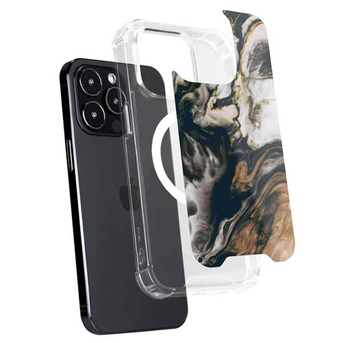 Copper and Black Marble Ink iPhone 13 Pro MagSafe Case
