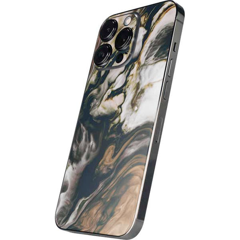 Copper and Black Marble Ink iPhone 13 Pro Max Skin