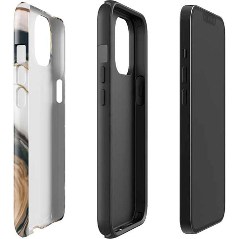 Copper and Black Marble Ink iPhone 15 Plus Impact Case