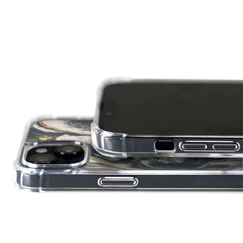Copper and Black Marble Ink iPhone 15 Plus MagSafe Case