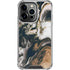 Copper and Black Marble Ink iPhone 15 Pro Clear Case