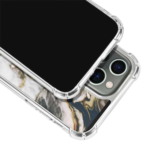 Copper and Black Marble Ink iPhone 15 Pro Clear Case