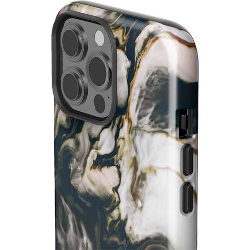 Copper and Black Marble Ink iPhone 15 Pro Max Impact Case