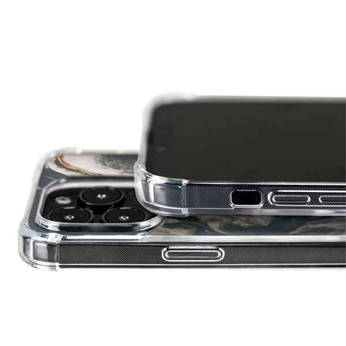Copper and Black Marble Ink iPhone 14 Pro Max MagSafe Case