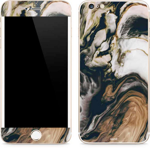 Copper and Black Marble Ink iPhone 6/6s Plus Skin