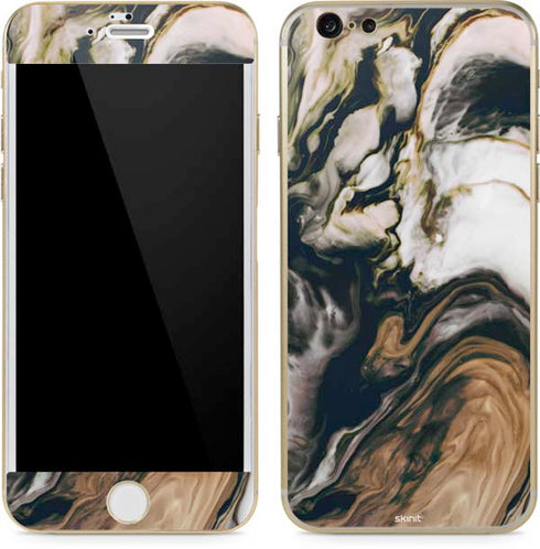 Copper and Black Marble Ink iPhone 6/6s Skin