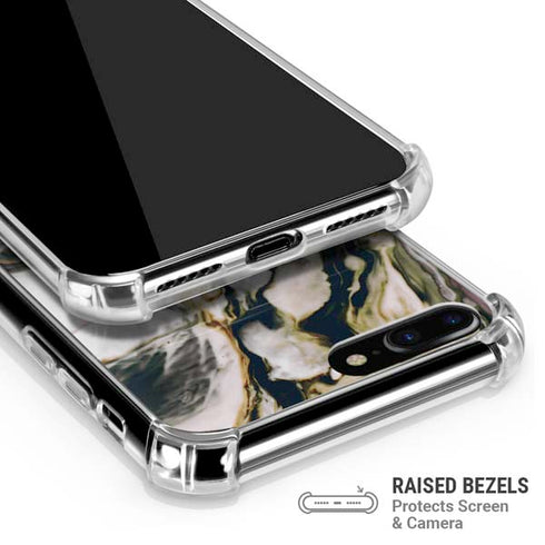 Copper and Black Marble Ink iPhone 7/8 Plus Clear Case