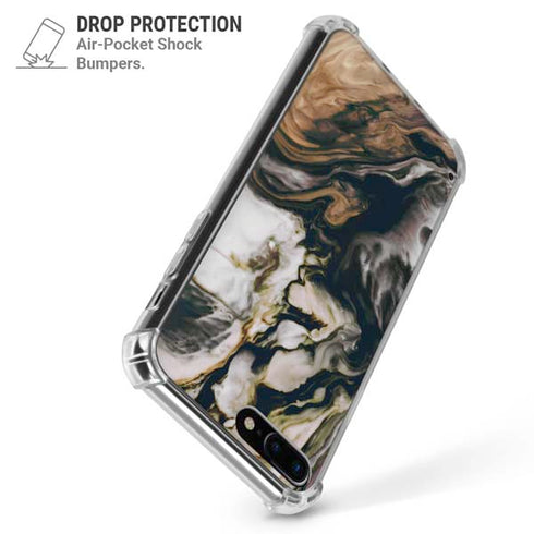 Copper and Black Marble Ink iPhone 7/8 Plus Clear Case