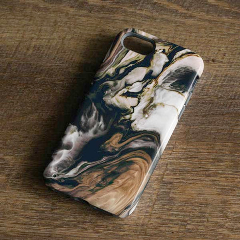 Copper and Black Marble Ink iPhone 7 Pro Case