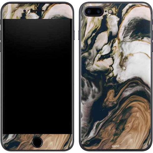 Copper and Black Marble Ink iPhone 8 Plus Skin