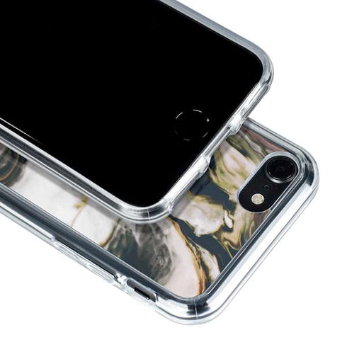 Copper and Black Marble Ink iPhone SE (2nd & 3rd Gen) Clear Case