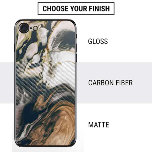 Copper and Black Marble Ink iPhone SE (2nd & 3rd Gen) Skin